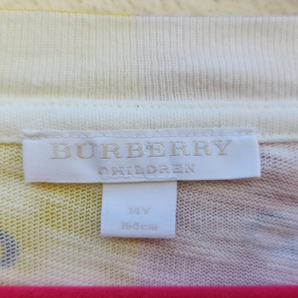 BURBERRY Yellow Pink Bandana Tee - Picture 8 of 9